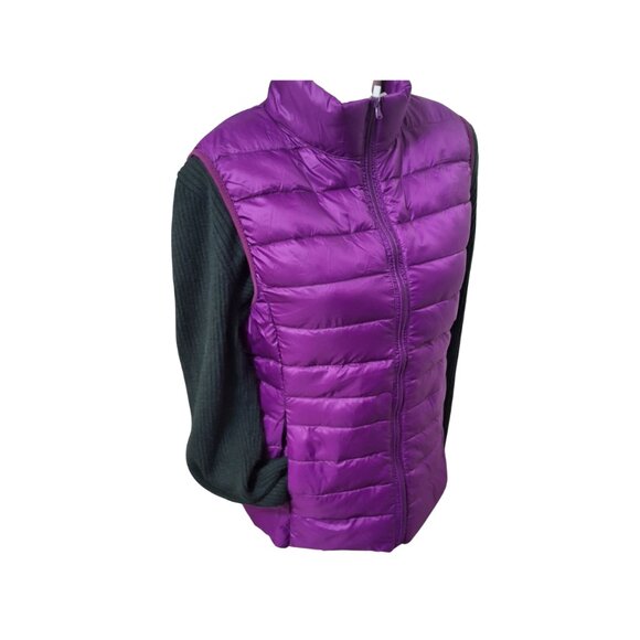 New Womens Packable Micro Quilted Down Hiking Vest Purple XL - Outerwear Fall - Picture 7 of 11